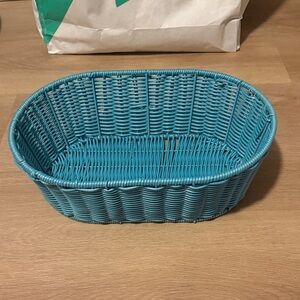 Blue Wicker Basket